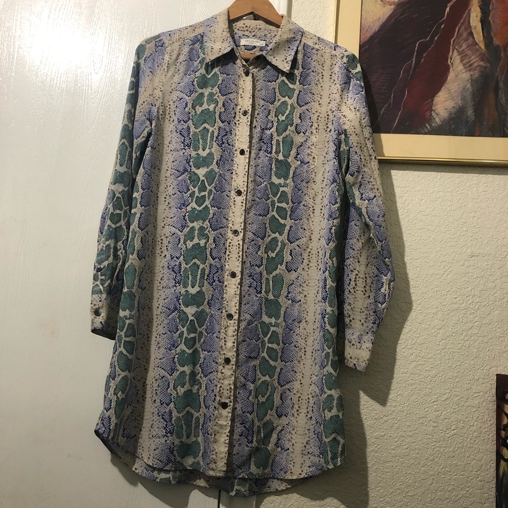 Equipment Femme Python print shirt dress